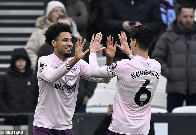 West Ham 0-1 Brentford: Bees hold on to Kevin Schade’s fourth-minute goal as they edge out narrow win over London rivals… with Graham Potter’s side now four games without a win