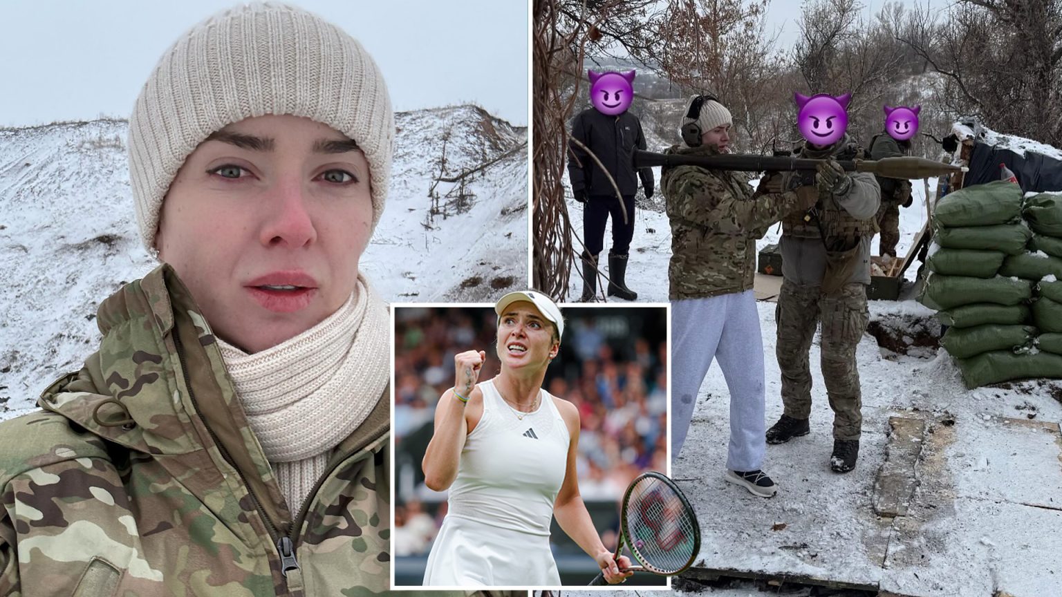 Glamorous tennis star swaps racquet for ROCKET LAUNCHER as she returns to Ukraine during off-season