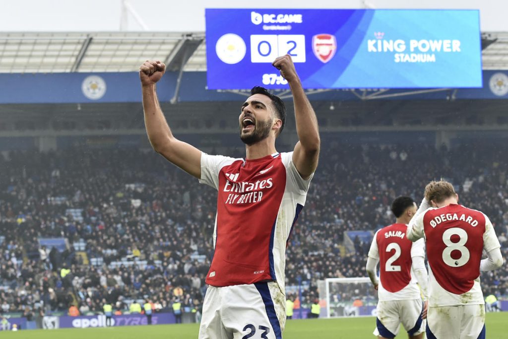 Merino scores late double as Arsenal beats Leicester 2-0 in Premier League