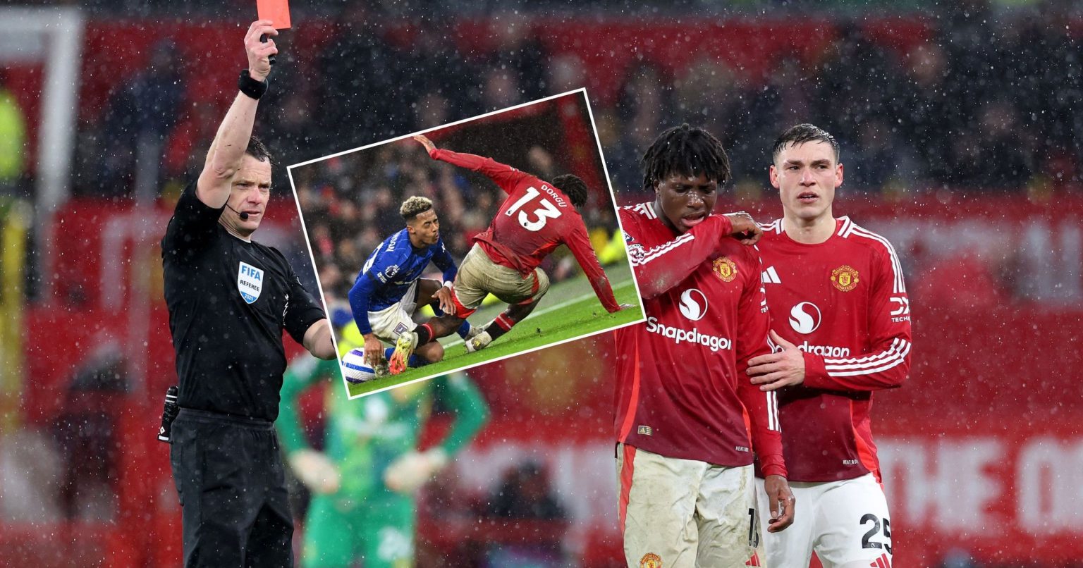Robbie Savage laments Patrick Dorgu’s ‘terrible tackle’ as Man Utd star receives ‘reckless’ red against Ipswich