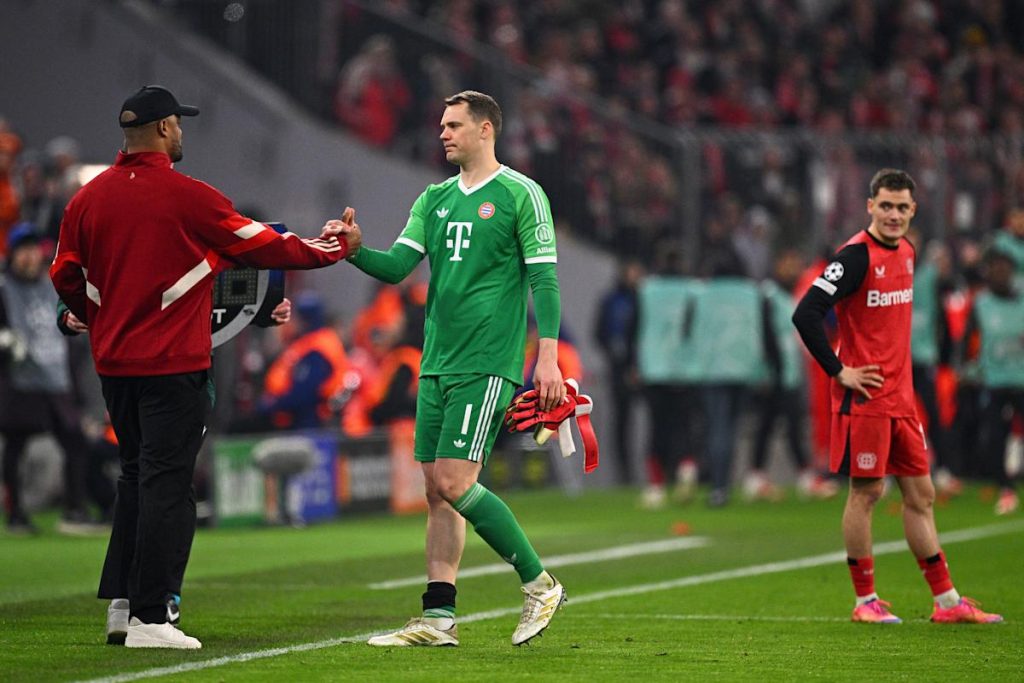 Bayern goalkeeper Manuel Neuer suffers calf tear while celebrating goal