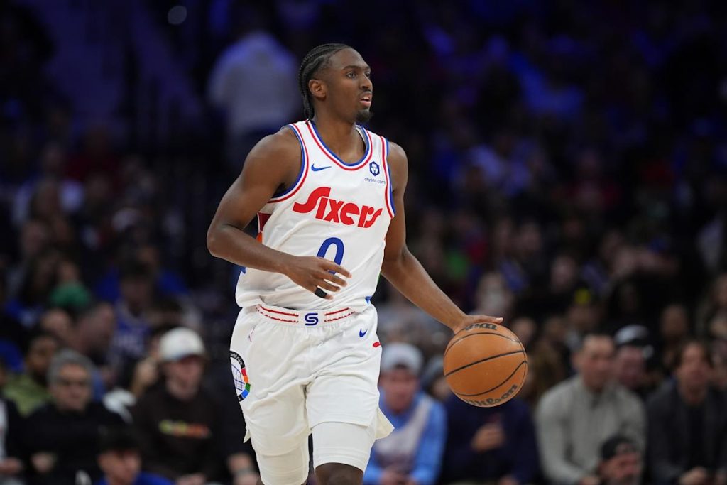 76ers’ Tyrese Maxey leaves loss to Trail Blazers early with back injury after hard fall