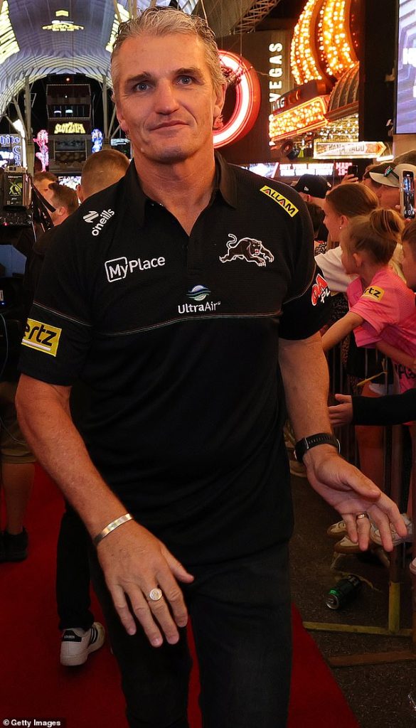 Isn’t he supposed to be injured? Panthers cult hero Brian To’o shows off his dancing skills in Las Vegas – with Jillaroos star Sarah Togatuki equally impressive