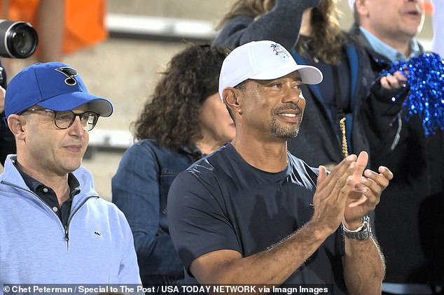 Tiger Woods jumps for joy as he watches daughter Sam, 17, win Florida state soccer title