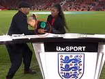 Ian Wright praised for quick-thinking move that saved Laura Woods from falling face-first to the ground after she collapsed while hosting England game on ITV